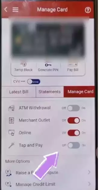 icici credit card tap and pay
