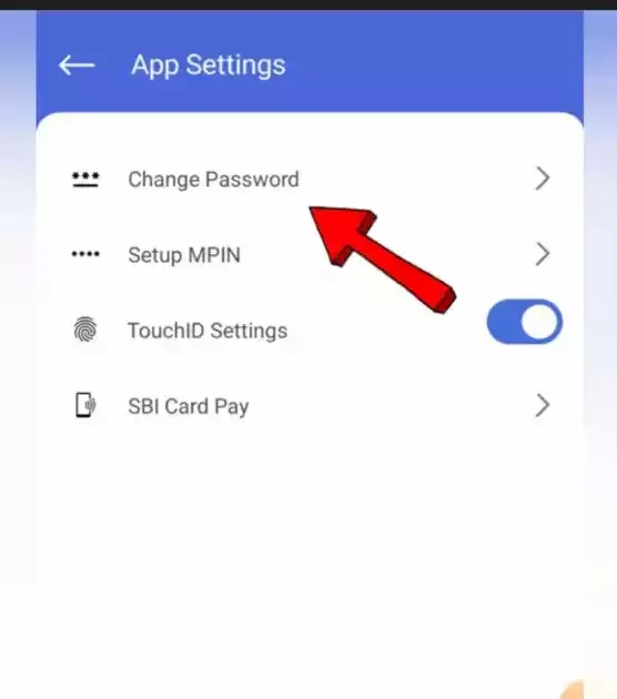how to change sbi card password