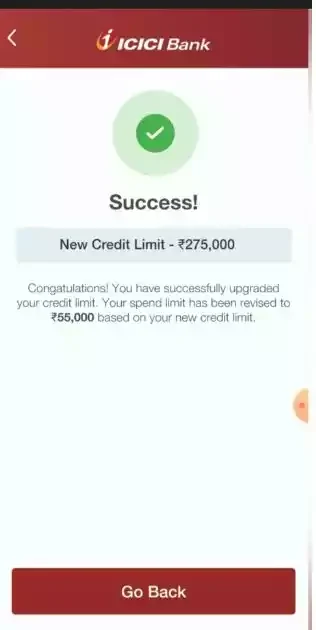 icici credit card limit increase