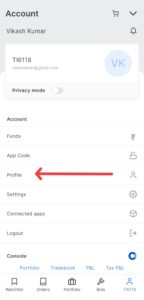 zerodha email id change