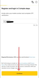 Shriram One App Account Registration