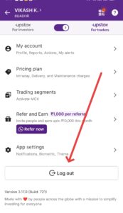 Upstox App se Logout Kaise Kare